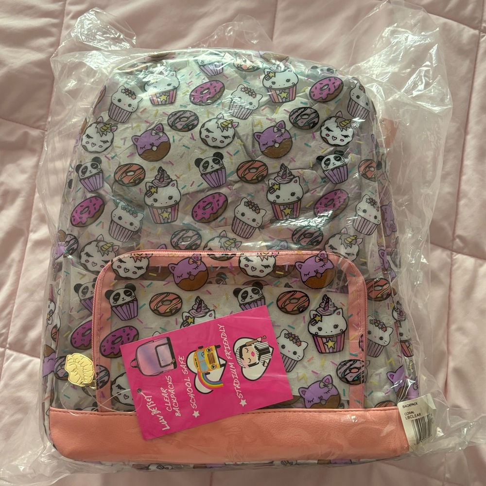 Luv Betsey Betsey Johnson Unicorn Panda Kitty Cupcakes Donuts Clear Backpack